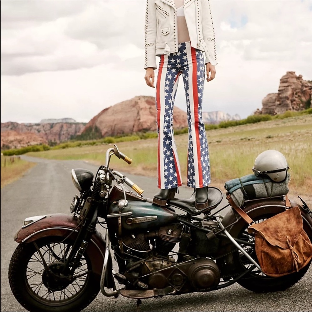 Free People Penny Pull-On Stars & Stripes Flares